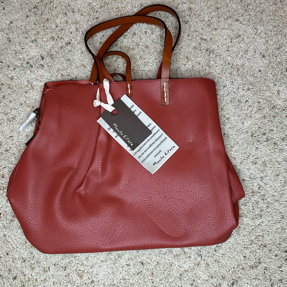 Aimee Kestenberg Red Leather Tote Bag
